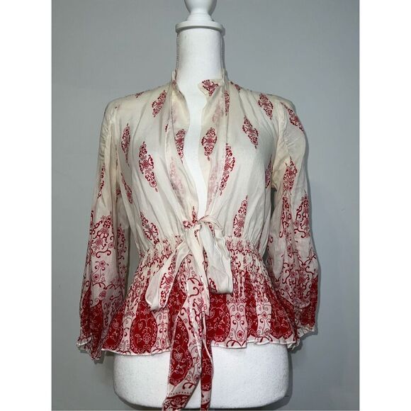 Vintage Y2K Boho Cotton/Silk Forever 21 Boho Handkerchief Top MEDIUM - Picture 1 of 7